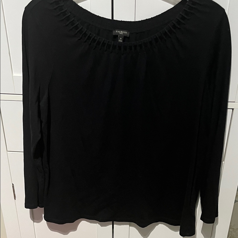 Talbots Women's Elegant Black Blouse. Size 1X.